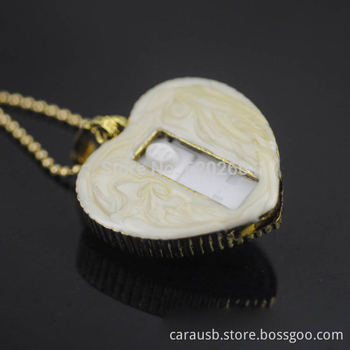 CaraUSB advertising creative jewelry wholesale peach heart necklace U disk pendant inlaid brick love heart-shaped usb drive